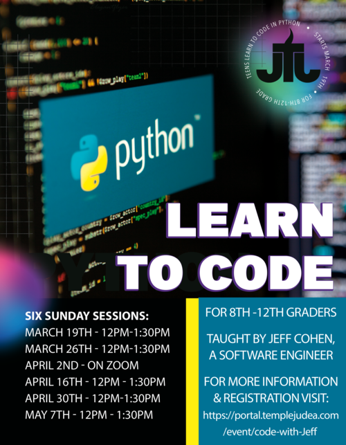 Banner Image for CANCELLED: Learn to Code in Python with Jeff Cohen